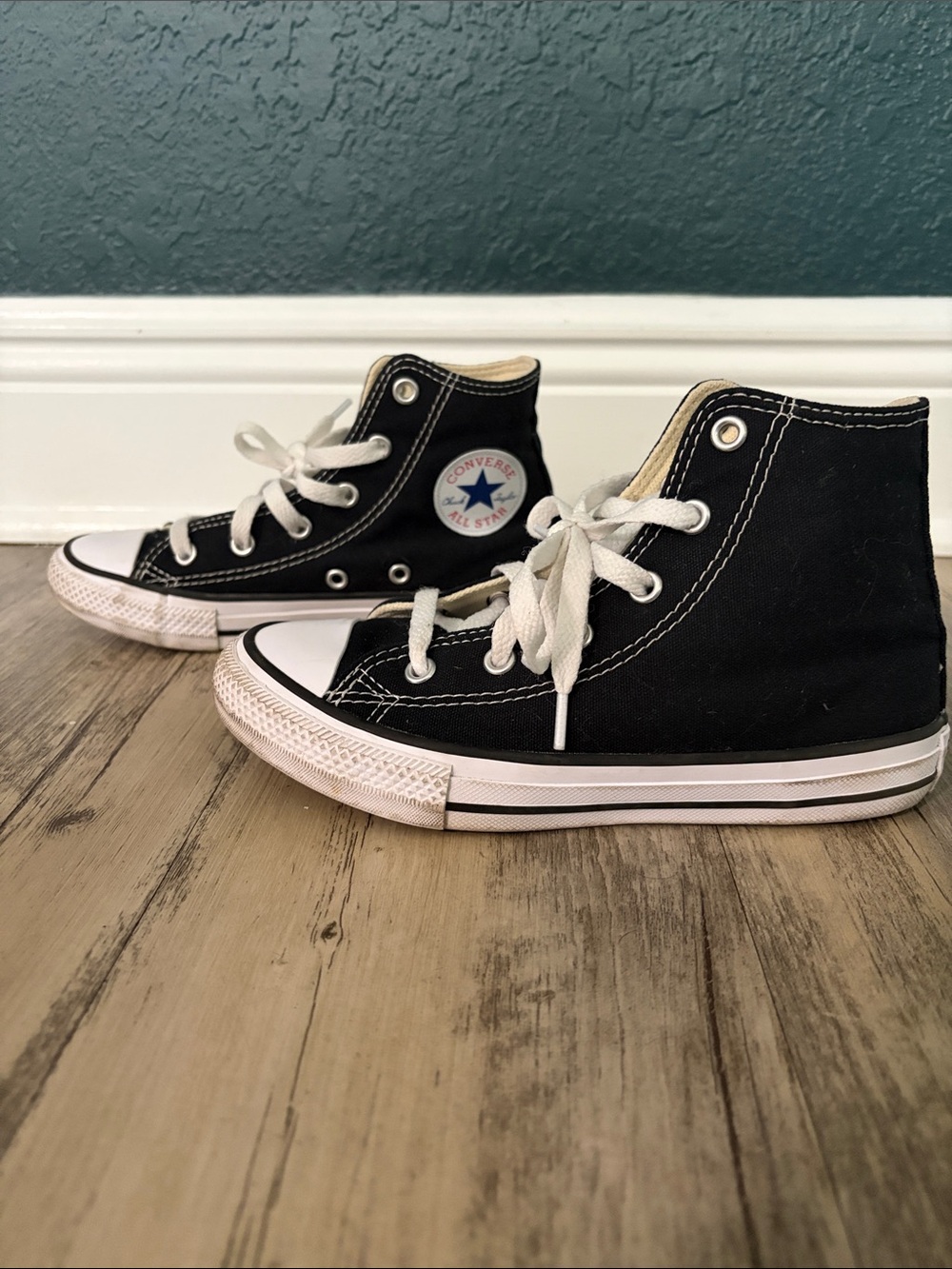 Converse Kids Black and White High Top Sneakers